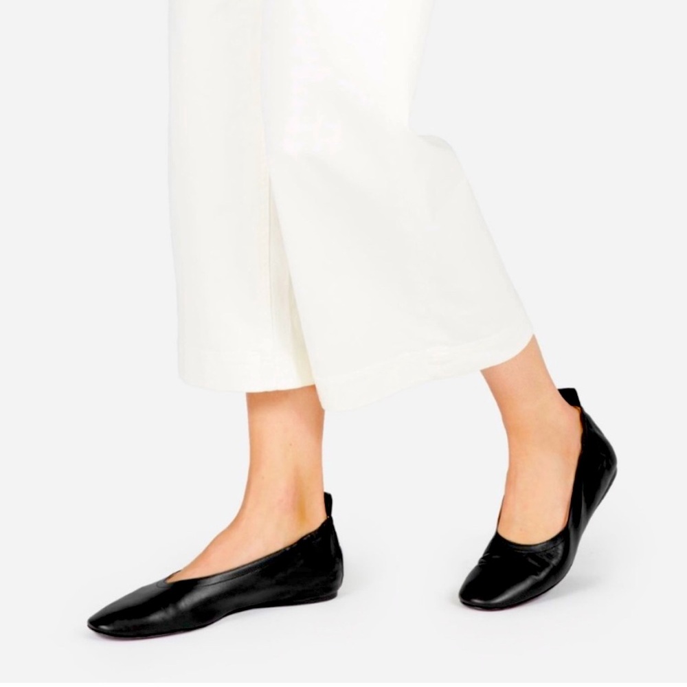 Everlane The Day Flat Italy Black Leather